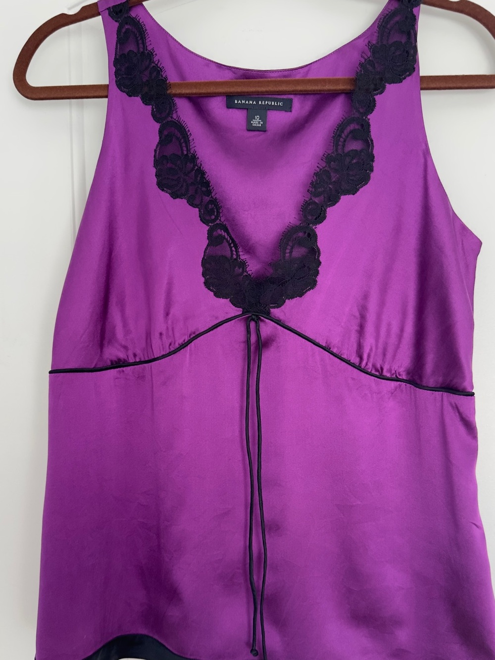 Silk camisole in deep violet color size 10